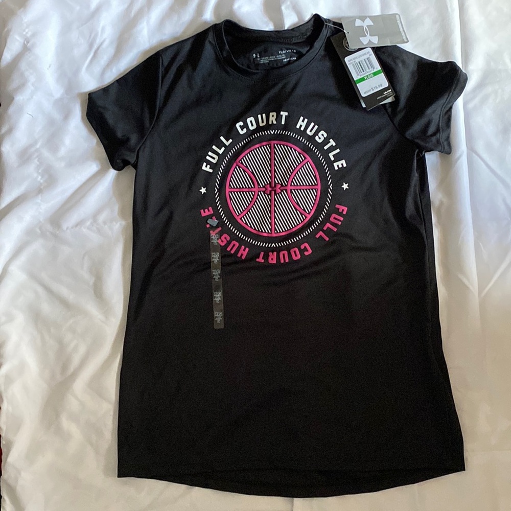 Under Armour Basketball Shirt-Youth Girls Large- Black